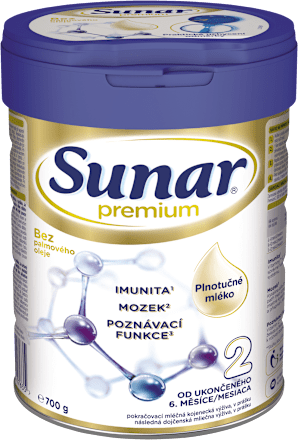Následná dojčenská mliečna výživa Premium 2 Sunar