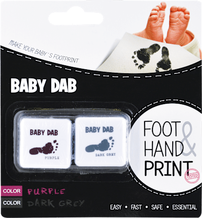 Farby na odtlačky detských nôh a rúk - fialová/šedá BABY DAB
