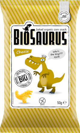 Kindersnack, gebackener Mais Cheese BioSaurus