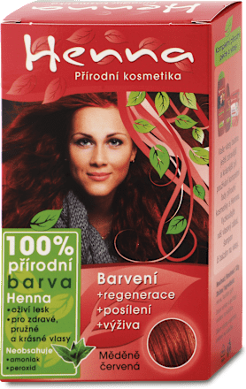 Prírodná farba na vlasy medená červená Henna