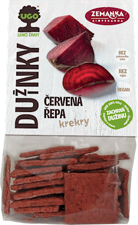 slané krekry s dužinou z červené řepy Biopekárna Zemanka