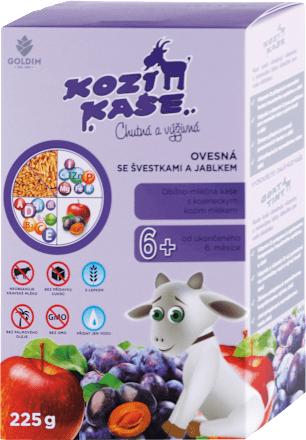 Kozia kaša ovsená so slivkami a jablkom Goldim