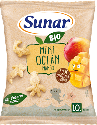 BIO dětské křupky mini oceán s příchutí mango Sunar