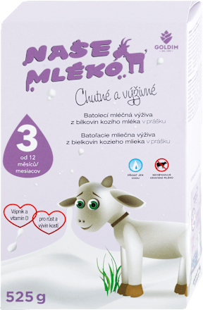 Mliečny nápoj pre malé deti Naše kozie mlieko 3 Goldim