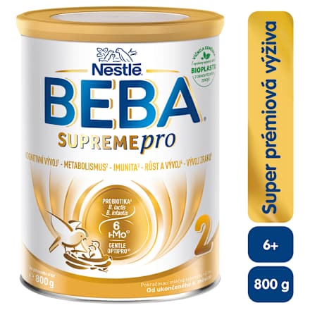 SUPREMEpro 2, 6 HMO, instantní pokračovací kojenecké mléko 6m+ BEBA