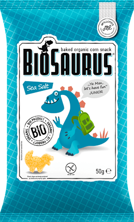 Chrupki kukurydziane Dinozaury z solą morską, bezglutenowe BioSaurus