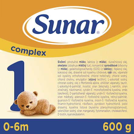 počáteční mléčná kojenecká výživa 1 Complex 0m Sunar