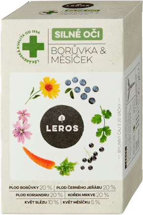 Bylinný čaj Silné oči Čučoriedka & Nechtík  Leros