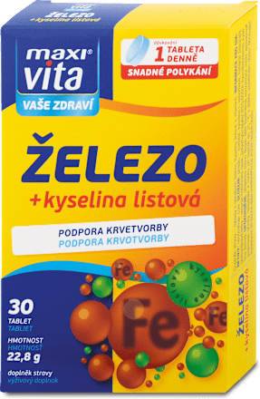 Tablety železo + kyselina listová Maxi Vita