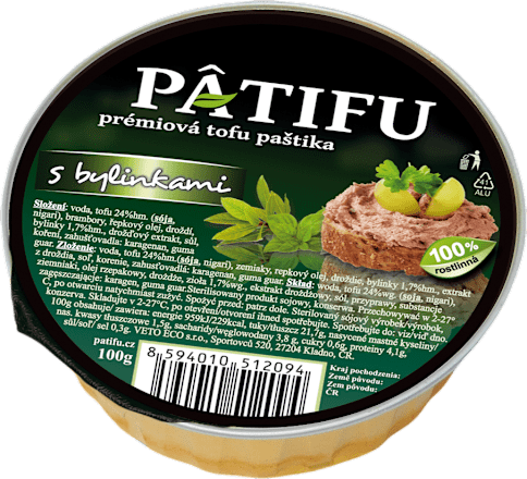 prémiová tofu paštika s bylinkami Patifu