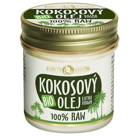100% Raw Bio kokosový olej Extra Virgin Purity Vision