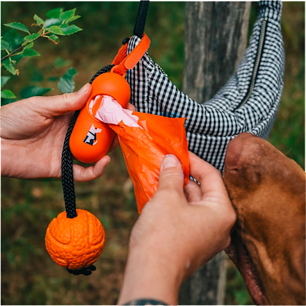 Hračka pre psy AirBall na špagáte - oranžová THE EXPLORER DOG