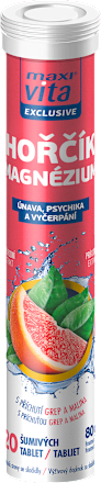 Šumivé tablety Magnézium s príchuťou grepu a maliny  Maxi Vita