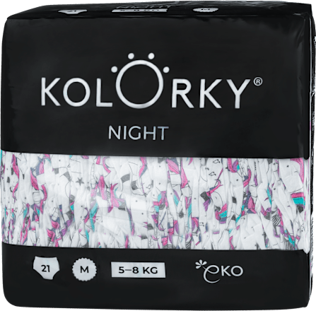 Plienky Night veľkosť M (5 - 8 kg) - jednorožec Kolorky