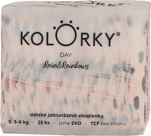 pleny DAY, velikost S, motiv Déšť & duha KOLORKY
