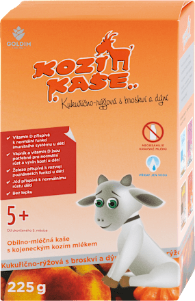 Kozia kaša kukurično-ryžová s broskyňou a dyňou Goldim