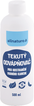 Tekutý odvápňovač na odstránenie vodného kameňa Allnature