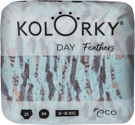 Plienky Day veľkosť M (5 - 8 kg) - pierka Kolorky