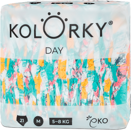 Plienky Day veľkosť M (5 - 8 kg) - štetce Kolorky