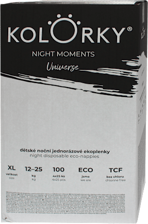 Plienky Night Moments veľkosť XL (12 - 25 kg) - Universe Kolorky