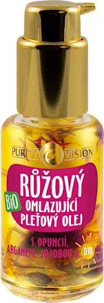 Ružový omladzujúci pleťový olej s opunciou, argánom, jojobou a Q10 Purity Vision