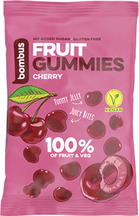 ovocné kousky Fruit Gummies s příchutí třešeň bombus