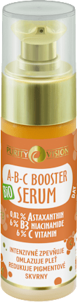Denné pleťové sérum A-B-C Booster 0,02 % Astaxanthin, 6 % B3 Niacinamide, 6 % C Vitamin  Purity Vision
