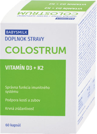 Kapsuly Colostrum Vitamín D3 + K2 BABYSMILK