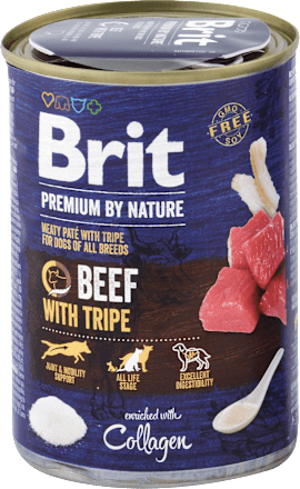 Krmivo pre dospelé psy Premium By Nature hovädzie mäso s držkami Brit