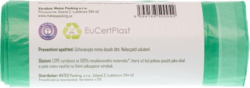 Premium zatahovací odpadkové pytle zelené 60 L, 590x710 mm MATEO PACKING