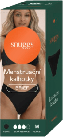 menstruační kalhotky Brief, velikost M, černé snuggs