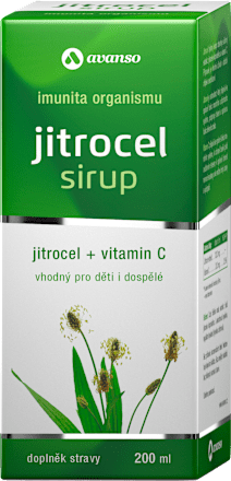 bylinný sirup Jitrocel + Vitamín C avanso