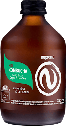 BIO nápoj kombucha s příchutí okurka a koriandr nupreme