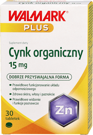 Cynk organiczny 15 mg, tabletki Walmark