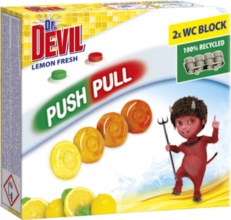 Odorizant de wc push pull lemon fresh 2x20g Dr.DEVIL