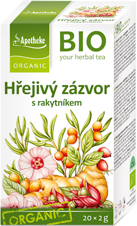 bio čaj hřejivý zázvor s rakytníkem Apotheke