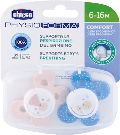 Silikónový cumlík Physio Forma Comfort 6-16 m - chlapec Chicco