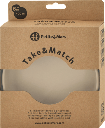 Silikónový tanier Take&Match Desert Sand - 6m+ Petite&Mars