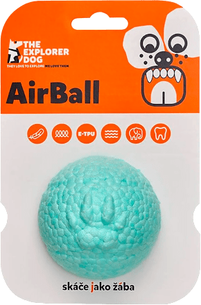 Hračka pre psy AirBall loptička - tyrkysová THE EXPLORER DOG