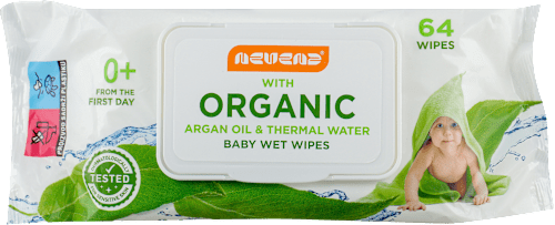 ORGANIC vlažne maramice za bebe - organsko arganovo ulje i termalna voda nevena