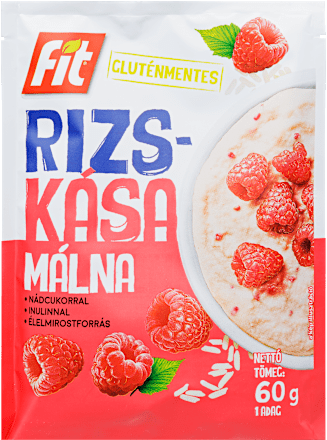 Gluténmentes rizskása, málna fit
