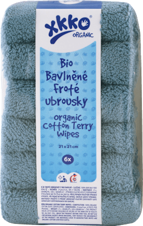 Bio bavlnené froté obrúsky - modré xkko