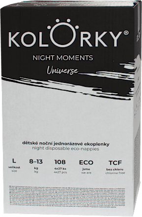 Plienky Night Moments veľkosť L (8 - 13 kg) - Universe Kolorky