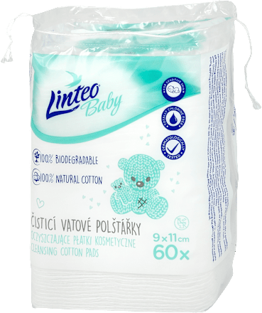 Detské bavlnené čistiace vankúšiky Linteo
