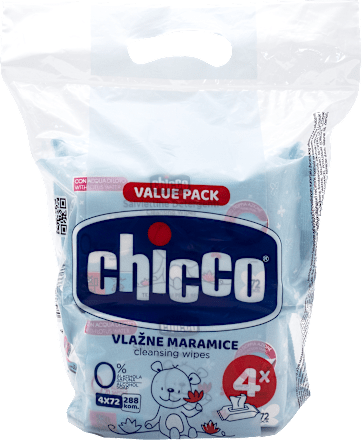 Vlažne maramice za bebe, 4x72 kom. Chicco