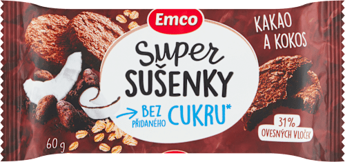 Super sušenky s kakaovo-kokosovou příchutí Emco