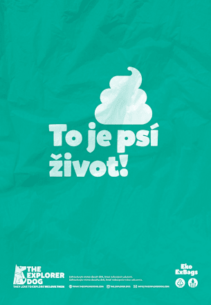 Vrecká na exkrementy pre psy Eko ExBags - mätová / oranžová THE EXPLORER DOG