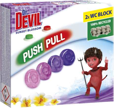 Odorizant de wc push pull sunset blossom 2x20g Dr.DEVIL