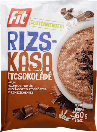 Gluténmentes rizskása, étcsokoládé fit