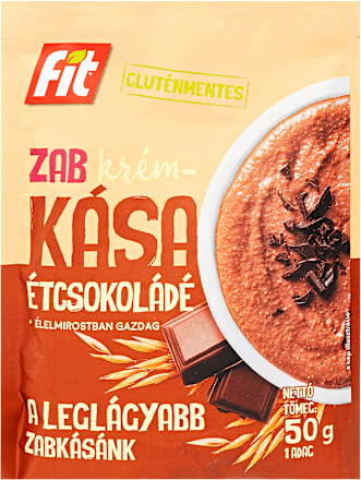 Gluténmentes zab krémkása, étcsokoládés fit